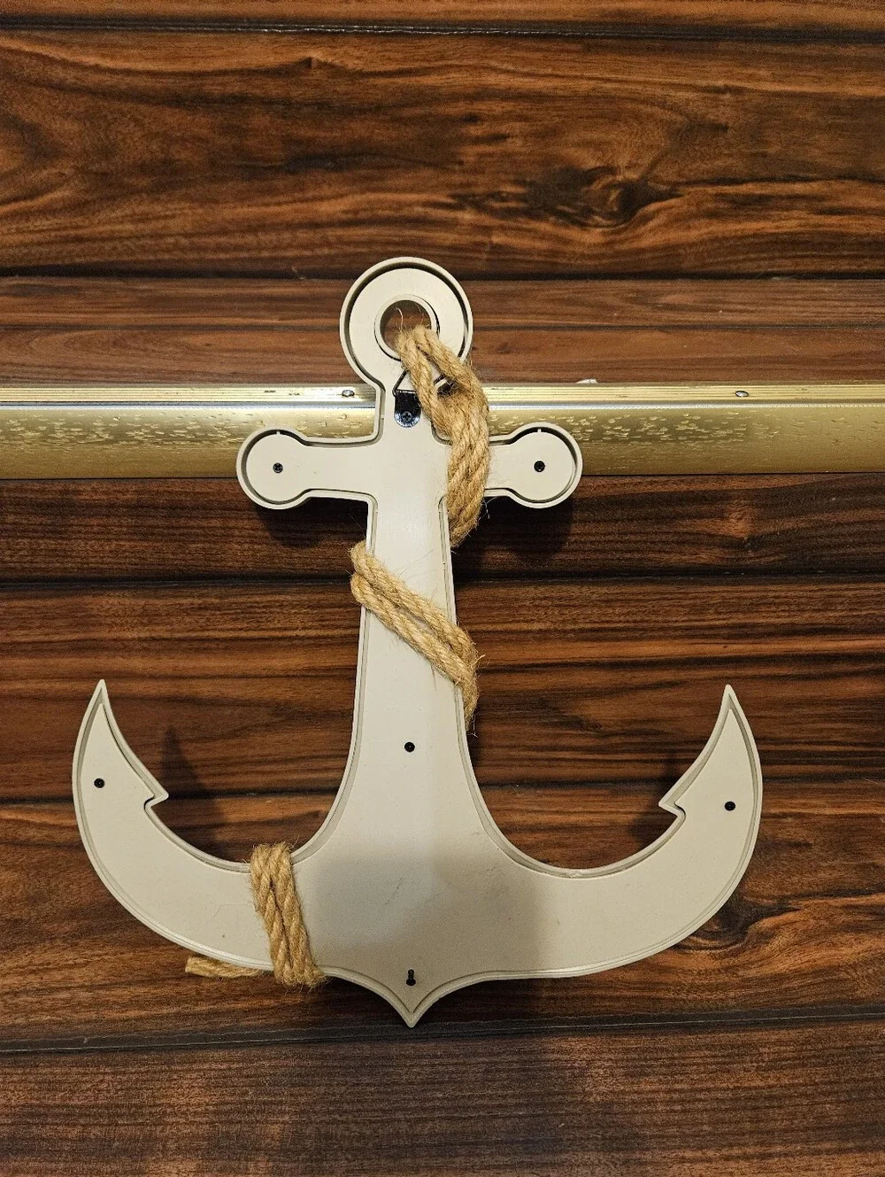 Grey plastic anchor wall decor with rope #nautical #anchor